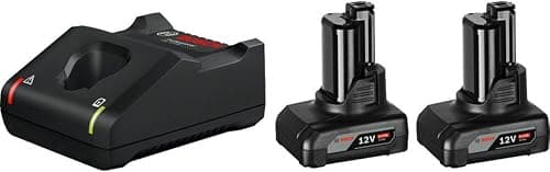 Bosch Professional 12V System Batteri Starter Sæt: 2x GBA 12V 6.0Ah Batteri + Hurtig Oplader GAL 12V-40