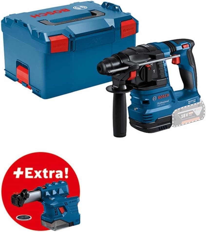 Bosch Professional 18V System batteridrevet hammerbor GBH 18V-22 (med SDS plus, kickback-kontrol og vibrationskontrol, inkl. GDE 18V-12, L-BOXX, uden batteri/oplader)