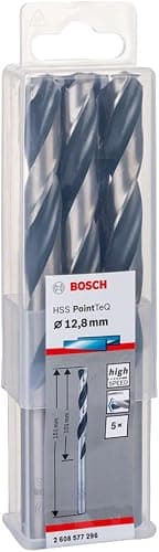 Bosch Professional 5 Stück HSS Spiralbohrer PointTeQ (für Metall, 12,8 x 101 x 151 mm, Zubehör Bohrschrauber)