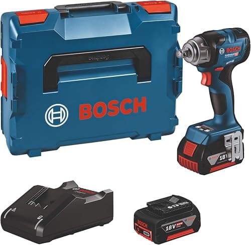 Bosch Professional 18V System batteridrevet slagnøgle GDS 18V-330 HC (330 Nm tilspændingsmoment og 560 Nm løsningsmoment, inkl. 2x 5,0 Ah, hurtigoplader GAL 18V-40, L-BOXX)