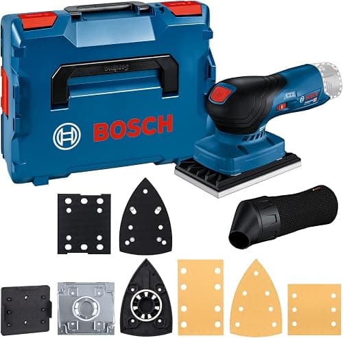 Bosch Professional 12V System Trådløs Orbital Sander GSS 12V-13 (kompatibel med Bosch Click & Clean System, inkl. 3x slibeplade, 3x slibeplade, støvpose, hulværktøj, L-BOXX)