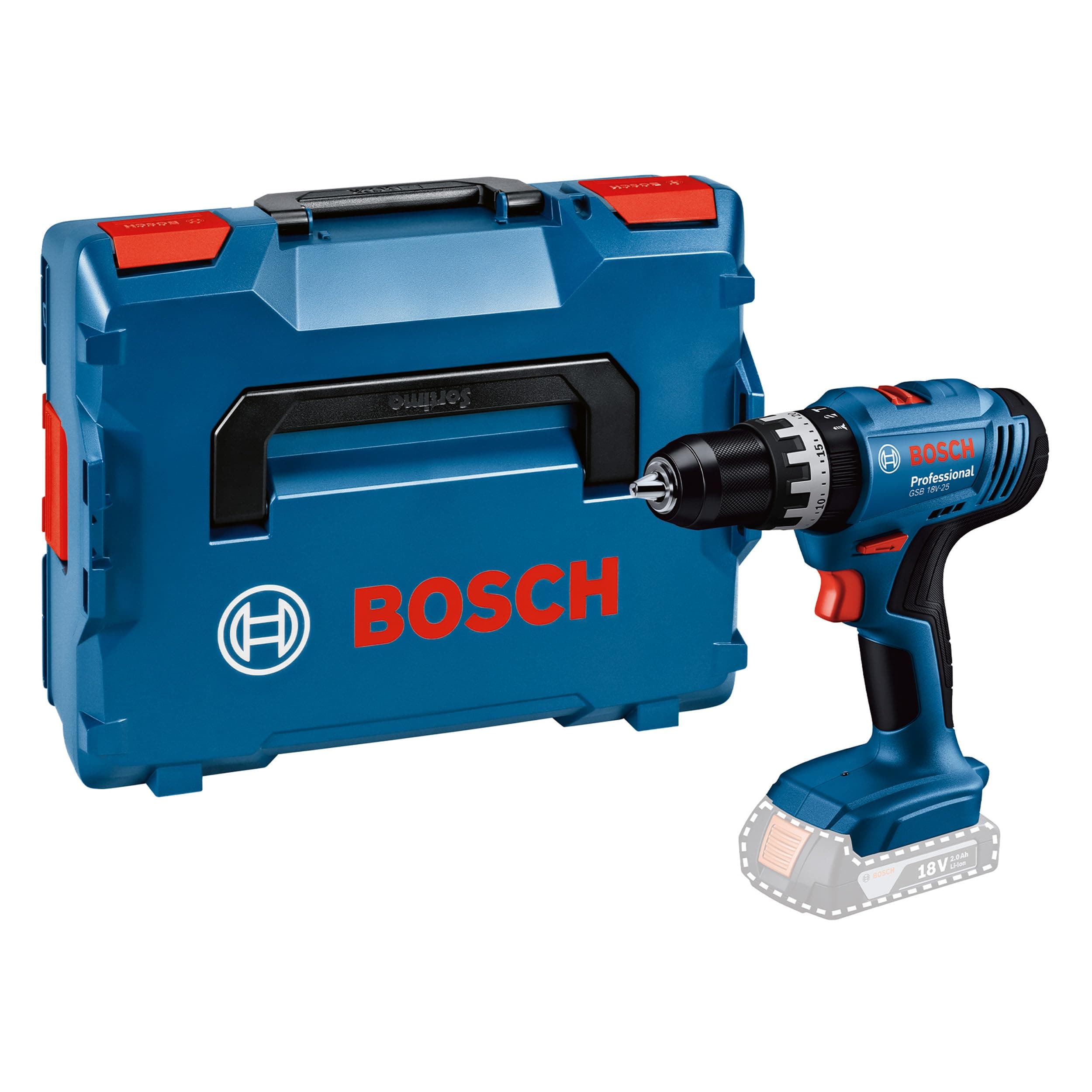 Bosch Professional 18V System batteridrevet slagboremaskine GSB 18V-25 (maks. Skrue Ø: 10 mm, inkl. L-BOXX)