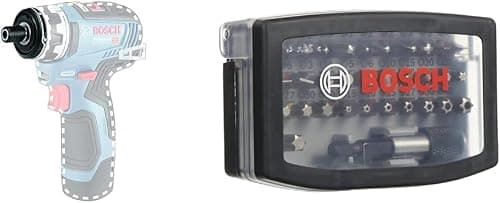 Bosch Professional FlexiClick bitholder fastgørelse GFA 12-x (kompatibel med GSR 12V-15 FC og GSR 12V-35 FC) + 32 stk. Skruetrækkerbit sæt ekstra hårdt (Phillips, Pozidriv, Hex, T, TH, S-Bit, tilbehør)