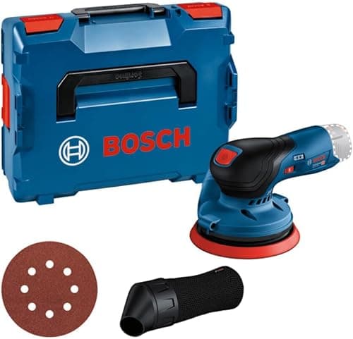 Bosch Professional 12V System trådløs tilfældig kredsløbssliber Gex 12V-125 (inkl. Slibeskive (125mm), 1x sandpapir, støvpose, L-BOXX, uden batteri/oplader)
