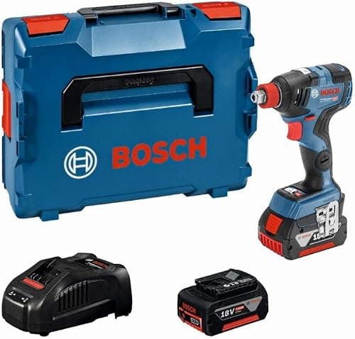 Bosch Professional 18V System batteridrevet slagskruetrækker GDX 18V-200 C (maks. drejningsmoment: 200 Nm, inkl. 2x 5.0Ah batteri, oplader GAL 1880, L-BOXX)