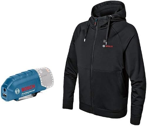 Bosch Professional opvarmet sweatjakke GHH 12+18V XA (inkl. USB-ladeadapter GAA 12V-21, uden batteri) - størrelse 2XL