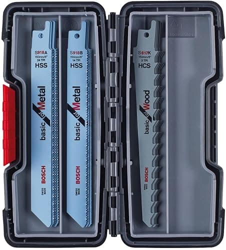 Bosch Professional 15 stk. opskriftssavsklinge træ- og metalsæt (til træ og metal, robust boks, opskriftssavtilbehør), sort
