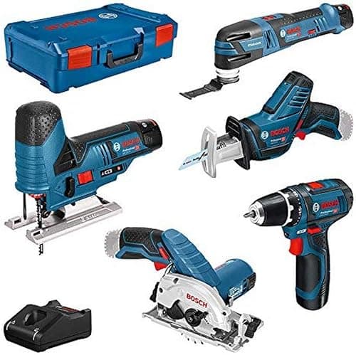 Bosch Professional 12V System Combo Kit: GSR 12V-15 + GST 12V-70 + GKS 12V-26 + GSA 12V-14 + GOP 12V-28 + GLI 12V-80 (inkl. 3x 3,0 Ah batteri, oplader GAL 12V-40, XL-BOXX)