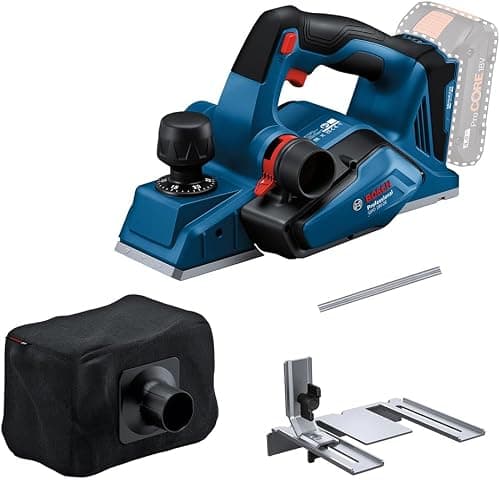 Bosch Professional 18V System Akku Hobel GHO 18V-26 (bürstenloser Motor, inkl. Staubbeutel, Parallelanschlag, 1x Wood Razor Wendemesser, ohne Akku/ Ladegerät)