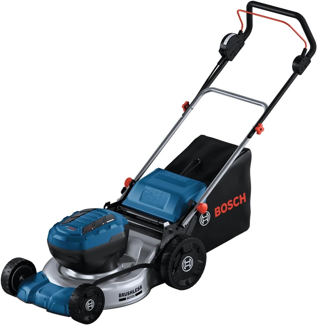 Bosch Professional 18V Akku-Rasenmäher GRA 18V2-46 (ohne Akku/Ladegerät) | Schnittbreite: 46 cm, 6-stufige Höheneinstellung, 60-Liter-Textil-Grasfangkorb, inkl. 2 x Isolierschlüssel, Mulcher