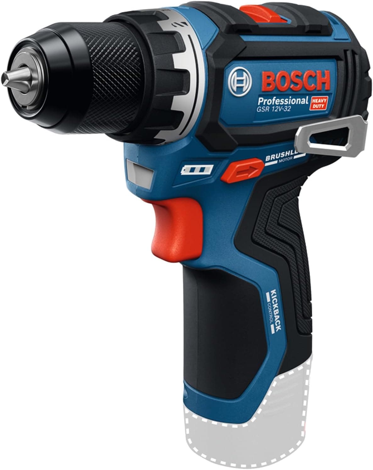 Bosch Professional 12V batteridrevet bore-/skruemaskine GSR 12V-32 (avanceret kickback-kontrol, børsteløs motor)