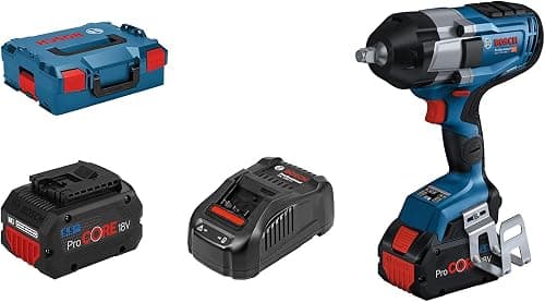 Bosch Professional 18V System BITURBO Batteripåvirkningsdriver GDS 18V-1000 (inkl. 2x ProCORE 18V 5.5Ah, hurtigoplader GAL 1880 CV, indsats, L-BOXX)