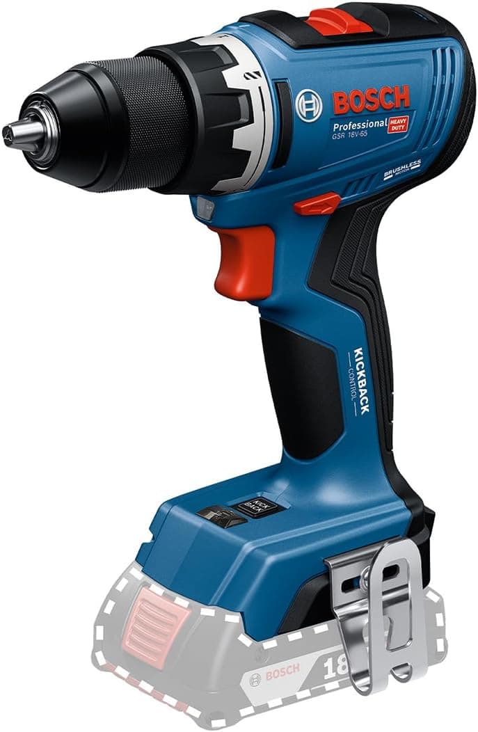 Bosch Professional 18V System Akku-Bohrschrauber GSR 18V-65 (bürstenloser Motor, Kopflänge 166) Battery Powered, cordless