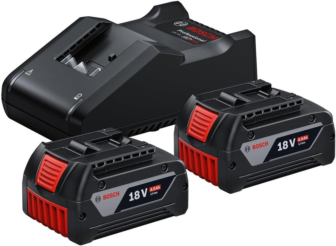Bosch Professional 18V batteristartsæt: 2x GBA 18V 4,0Ah + hurtig oplader GAL 18V-40