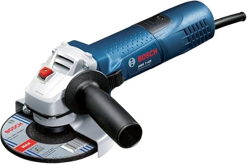 Bosch Professional Winkelschleifer GWS 7-125 (720 Watt, Scheiben-Ø: 125 mm, inkl. Zusatzhandgriff, Aufnahmeflansch, Spannmutter, Schutzhaube, Zweilochschlüssel, im Karton), 0601388108, Schwarz, Blau, Silber, Size