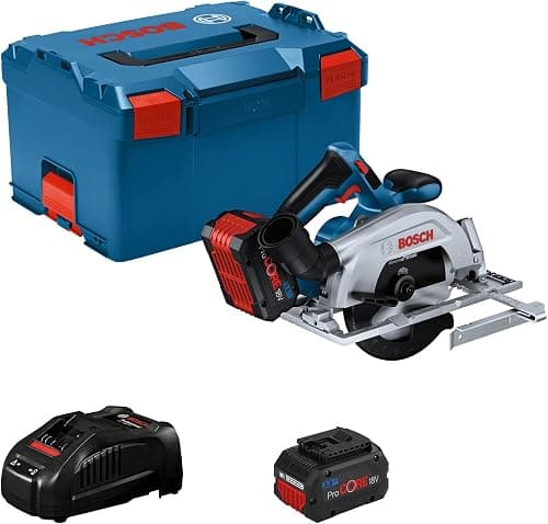 Bosch Professional 18V System trådløs rundsav GKS 18V 57-2 (165mm savklinge, 57 mm skæredybde, inkl. 2x ProCORE 5.5Ah batteri, GAL 1880 CV oplader, L-BOXX)