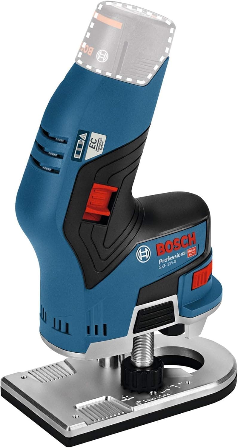Bosch Professional 12V System Akku Kantenfräse GKF 12V-8 (Fräskopf-Schaft: 8 mm, ohne Akku/ Ladegerät)