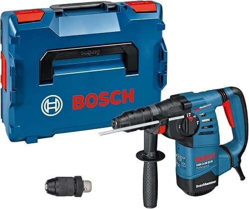 Bosch Professional borehammer GBH 3-28 DRE (inkl. selvspændende borepatron 13 mm, udskiftelig SDS plus-borepatron, dybdestop 210 mm, ekstra håndgreb, fedttube, maskinklud, L-BOXX)