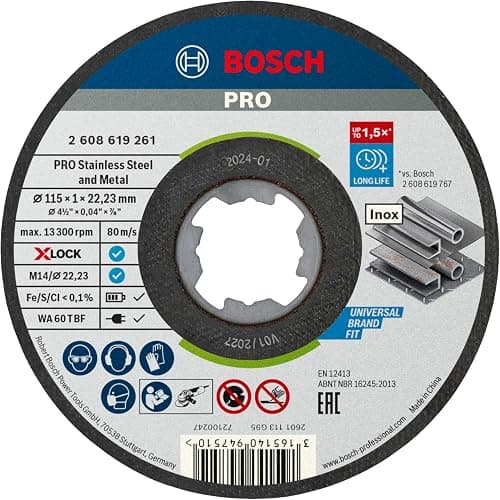 Bosch PRO og Metal X-Lock skæreskive, 115 x 1 x 22,23 mm, lige, 10 stk