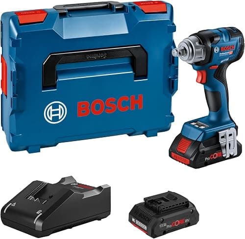 Bosch Professional 18V System Akku Drehschlagschrauber GDS 18V-330 HC (330 Nm Anziehmoment und 560 Nm Losbrechmoment, inkl. 2x 4.0Ah ProCORE Akku, Ladegerät, Bluetooth Low Energy Modul, L-BOXX)