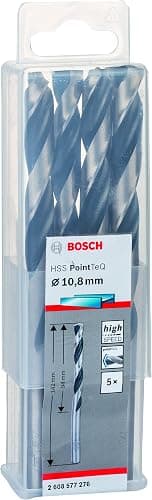 Bosch Professional 5 stk. HSS-spiralbor PointTeQ (til metal, 10,8 x 94 x 142 mm, tilbehør til bore-/skruemaskine)