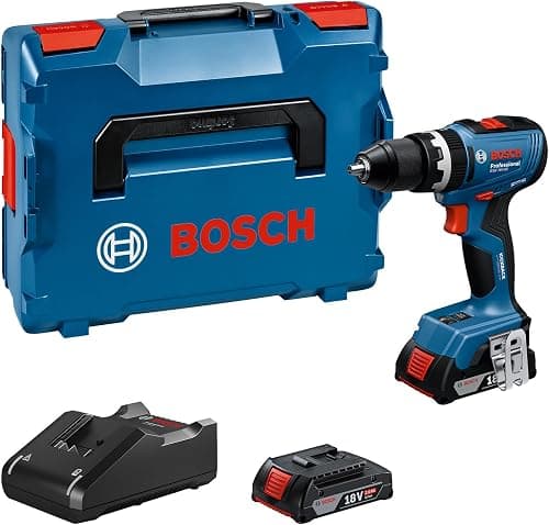 Bosch Professional 18V System Akku-Bohrschrauber GSB 18V-65 (bürstenloser Motor, inkl 2x Akku GBA 18V 2.0Ah, Ladegerät GAL 18V-20)