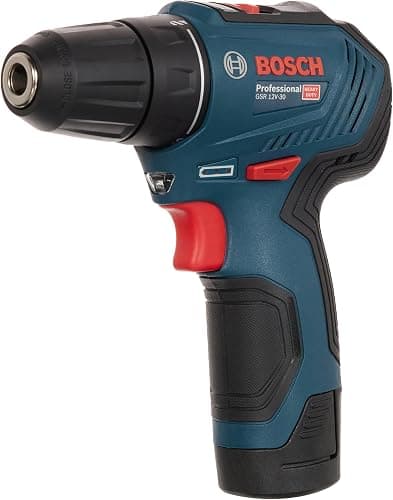 Bosch Professional 12V System batteridrevet bore-/skruemaskine GSR 12V-30 (inkl. 2x2,0 Ah GBA 12V batteri, oplader AL 1115 CV, 39-delt tilbehørssæt, i taske)