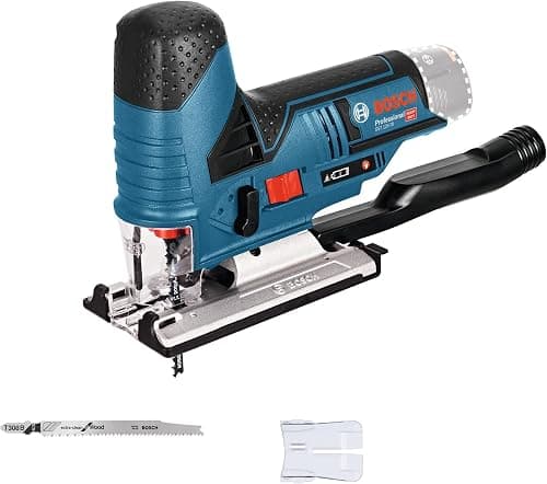Bosch Professional 12V System batteri stiksav GST 12V-70 (skæredybde i træ: 70mm, inkl. 2x savklinge, glidesko, anti-splintering, uden batteri/oplader)