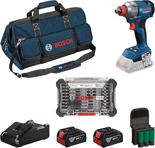 Bosch Professional 18V System batteridrevet slagnøgle GDX 18V-285 (inkl. 2x GBA 4,0Ah batterier, oplader GAL 18V-40)