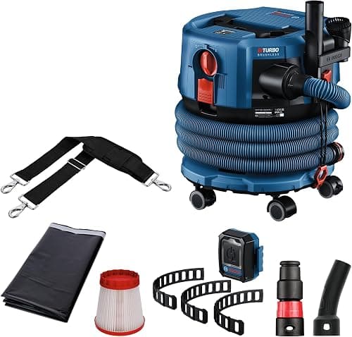 BOSCH Professional 18V System Trådløs Støvsuger Gas 18V-12 MC (M-Klasse støvbeskyttelse, HEPA-filter, inkl. GCT 30-42, 3x fleksibel gummibånd, flere tilbehør, uden batteri/oplader)