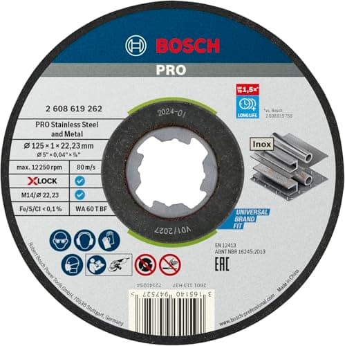 Bosch PRO og Metal X-Lock skæreskive, 125 x 1 x 22,23 mm, lige, 10 stk