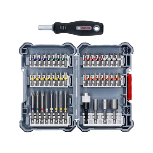 Bosch Professional 45-delers pick and click skruetrækkerbit blandet sæt (PH 1/2/3, PZ 1/2/3, SL 3/4/5/6, hex 3/4/5/6, T 10/15/20/25/27/30/40, TH 10/15/20/25/27/30/40, boretilbehør)